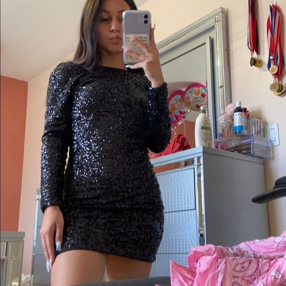 Open Back Sequin Dress